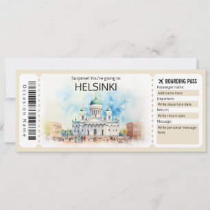 Editable Helsingfors Flygplan biljett, Finland Res Inbjudningar