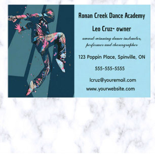 Editable Hip hop Dance Academy Visitkort