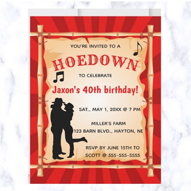 Editable Hoedown Shindig Land Westerna födelsedag Inbjudningar (Having a hoedown? This is a great invitation for your event!)