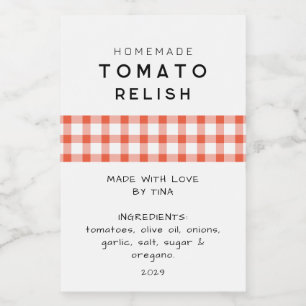 Editable Homemade Tomato Chutney-etikett Vinetikett