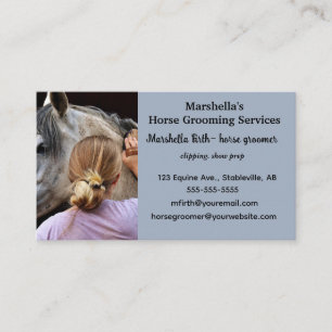 Editable Horse Groomer Visitkort
