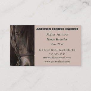 Editable Horse Ranch Horse Breeder Visitkort
