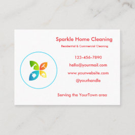 Editable House Cleaning Business Card  Visitkort