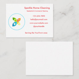 Editable House Cleaning Business Card Visitkort