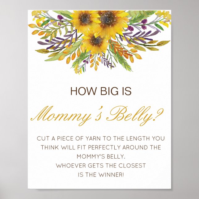 Editable How Big is Mamma Belly Game Poster (Framsidan)