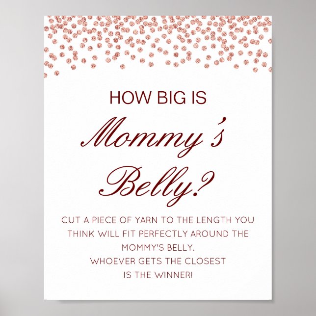 Editable How Big is Mamma Belly Game Poster (Framsidan)