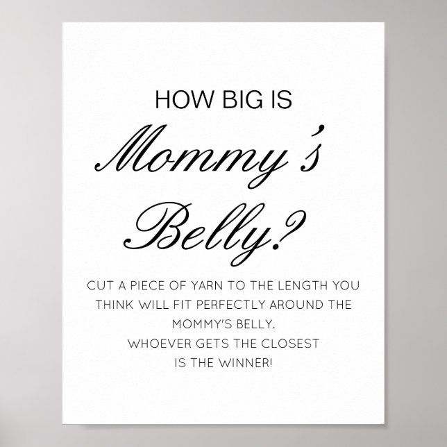 Editable How Big is Mamma Belly Game Poster (Framsidan)