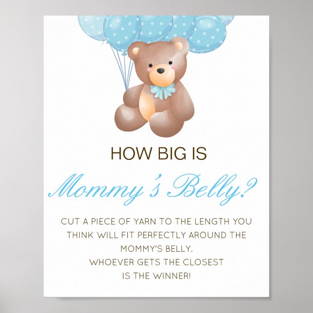 Editable How Big is Mamma Belly Game Poster (Framsidan)