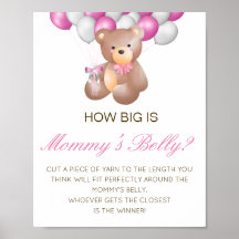 Editable How Big is Mamma Belly Game Poster