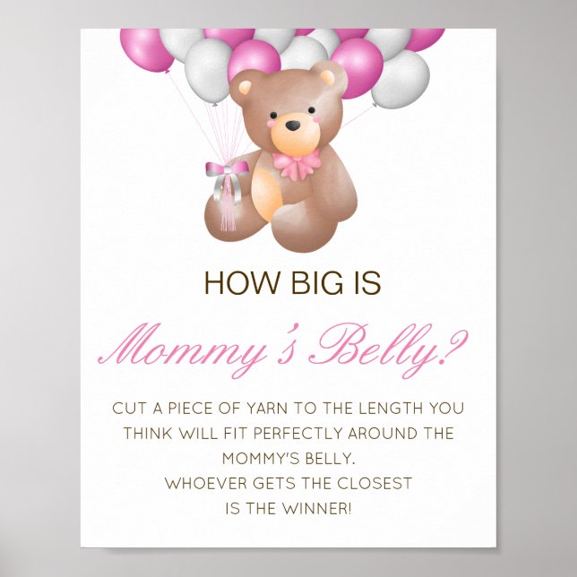 Editable How Big is Mamma Belly Game Poster (Framsidan)