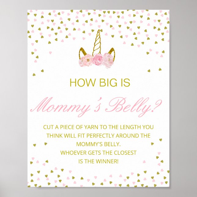 Editable How Big is Mamma Belly Game Poster (Framsidan)