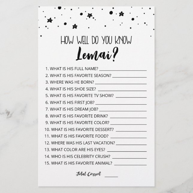 Editable Hur bra känner du till Birthday-pojken? (Framsida)