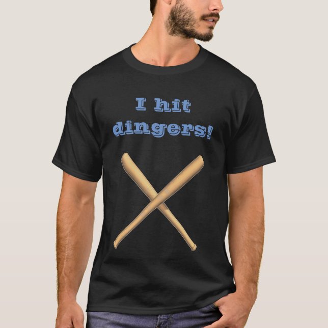 Editable I Slå Dingers Baseball T Shirt (Framsida)