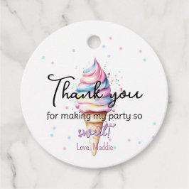 Editable Ice Cream Tack för Märkrna Gåvor Etiketter