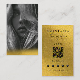 Editable Influencer Innehåll Creator Guld Visitkort