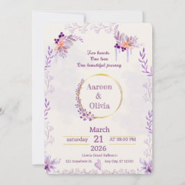 Editable Intimate Garden Wedding Invitation Inbjudningar