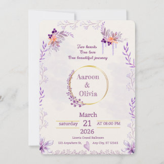 Editable Intimate Garden Wedding Invitation Inbjudningar
