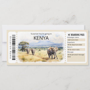 Editable Kenya Flygplan biljett, Kenya Resa Inbjudningar
