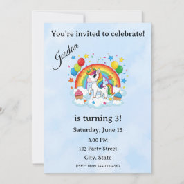 Editable Kids Birthday Invitation  Inbjudningar