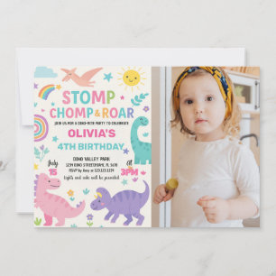 Editable Kids Dino Party Inbjudan