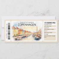 Editable Köpenhamn biljett, Flygplan, Danmark Resa