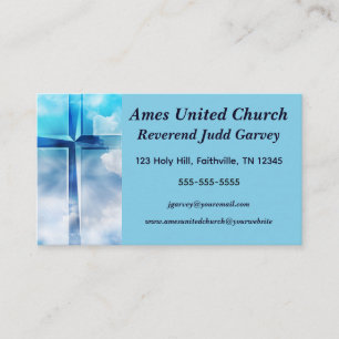 Editable Kor i Clouds Church Leader Visitkort
