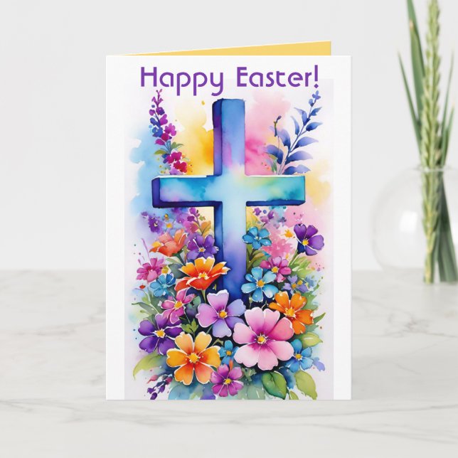 Editable Kor och Flowers Påsk Kort (Framsida)