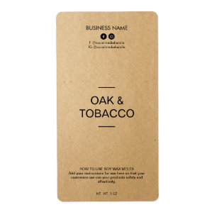 Editable Kraft Papper Soy Vax Melt-etiketter Fraktsedel