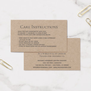 Editable Kraft Tvättande vårdklädsel Visitkort