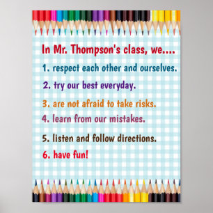 Editable Kritor Classroom Regler Poster