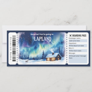 Editable Lapland Flygplan biljett, Lappland Resa Inbjudningar