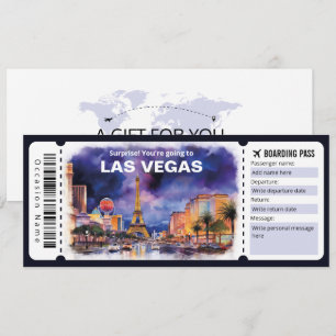 Editable Las Vegas Flygplan biljett, Las Vegas Res Inbjudningar