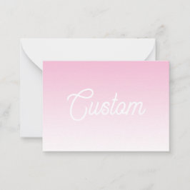(Editable) Light Pink Color Ombre & Your Text Anteckningskort