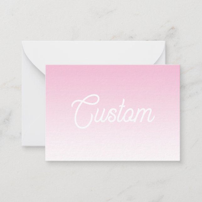(Editable) Light Pink Color Ombre & Your Text Anteckningskort (Framsida)