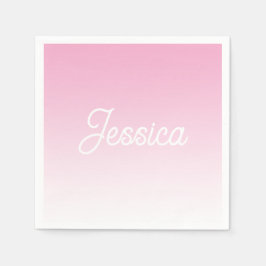 (Editable) Light Pink Color Ombre & Your Text Pappersservett