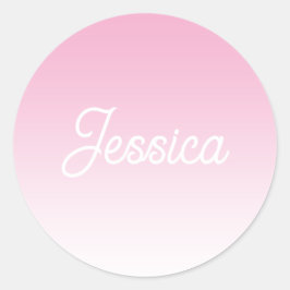 (Editable) Light Pink Color Ombre & Your Text Runt Klistermärke