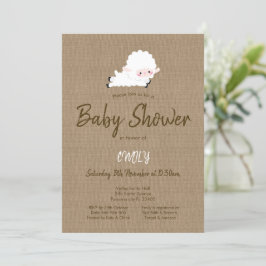 Editable Little Lamb-inbjudan, Lamb Baby Shower Inbjudningar