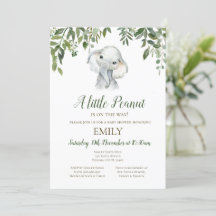 Editable Little Peanut Elephant-inbjudan, Baby