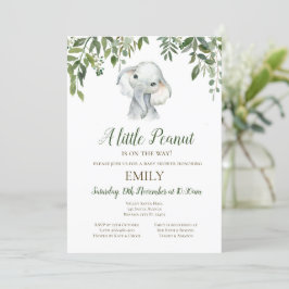 Editable Little Peanut Elephant-inbjudan, Baby Inbjudningar
