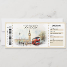 Editable London Flygplan Boarding Pass Biljett Inbjudningar