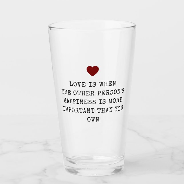 Editable Love Quote Valentine's  Glaskopp (Framsida)