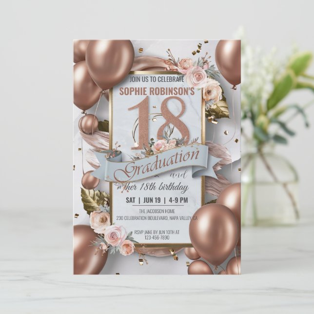 Editable Luxurious 18:e födelsedagskombinationen S Inbjudningar (Stående Fram)