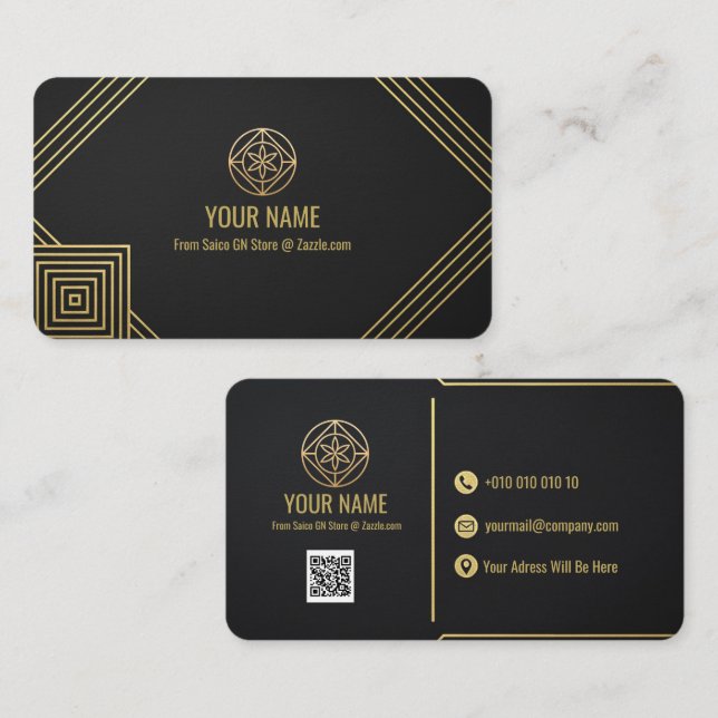 Editable Luxury Business Card Template Visitkort (Fram/baksida)