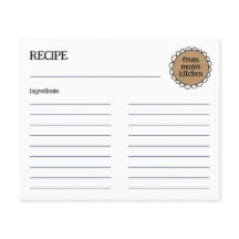 Editable MAMMA KITCHEN Rustic Doodle Recipe Card