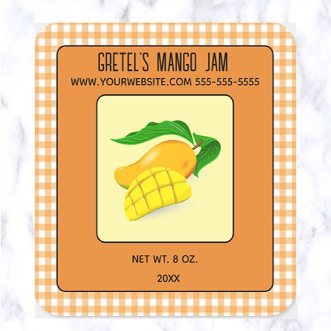Editable Mango Sylt Fyrkantigt Klistermärke (Skapare uppladdad)