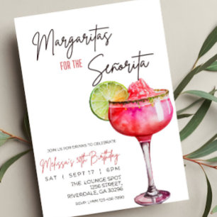 Editable Margarita Birthday bjudande, Margaritas Inbjudningar