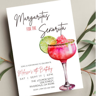Editable Margarita Birthday bjudande, Margaritas Inbjudningar