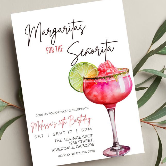 Editable Margarita Birthday bjudande, Margaritas Inbjudningar (Skapare uppladdad)