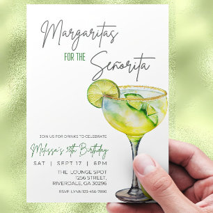 Editable Margarita Birthday bjudande, Margaritas Inbjudningar