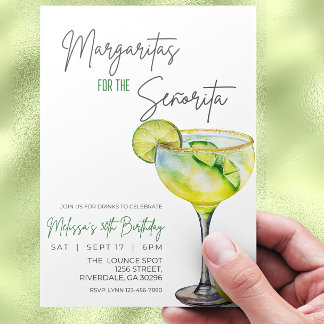 Editable Margarita Birthday bjudande, Margaritas Inbjudningar